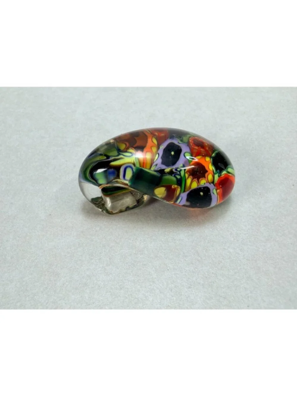 Vintage Millefiori Artisan Hand Blown Art Glass Statement Pendant Multicolor